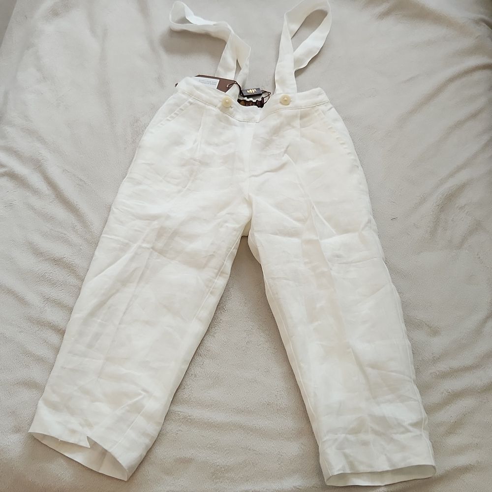 Linen suspender pants